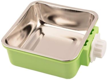 Stainless Steel Pet Crate Bowl Removable Cage Hanging Bowls with Bolt Holder for Pets