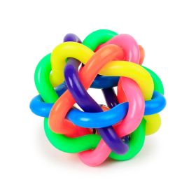 1pc Pet Chew Toys; Colorful Rubber Balls With Bell Bite Resistant Interactive Toy For Dogs & Cats