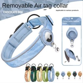 Cross-border new dog collar airtag locator anti-lost pet collar; Pet Collar with AirTag Case Holder (Colour: Love Yellow Collar Set, size: Size M)